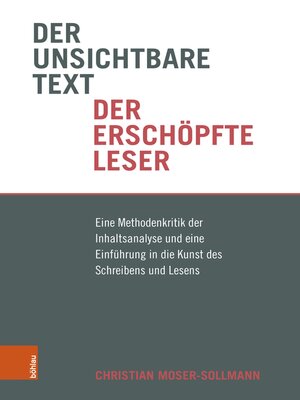 cover image of Der unsichtbare Text, der erschöpfte Leser